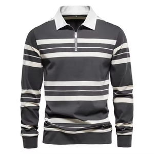 Polo de manga larga a precio barato OEM hecho a medida para hombre, transpirable y cómodo - Product Image 1