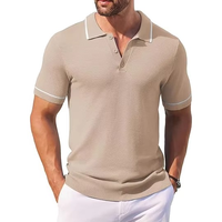 T-shirt boutonné à manches courtes pour homme, style sport chic décontracté, 100% coton tricoté, toucher doux, OEM, vierge, infroissable, couleur unie
