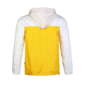 แจ็กเก็ตกันลมมีฮู้ดผ้าไนลอนสีเหลืองกันน้ำพร้อมโลโก้ที่ทนทานสำหรับการเดินทาง - Product Image 2