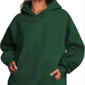 Sweat à capuche en molleton de coton à manches longues personnalisable pour femmes OEM Vente en gros directement du fabricant avec logo sur le devant pour l'hiver - Product Image 1