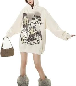 เสื้อฮู้ดดี้ผู้ชายลายกราฟิกดีไซน์ใหม่ สไตล์ฮิปฮอป สตรีทแวร์ ลำลอง ทรงโอเวอร์ไซส์ - Product Image 2