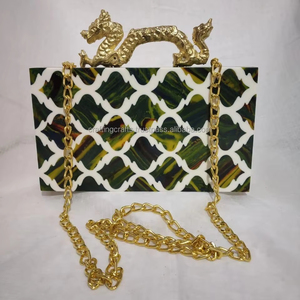 Mini pintura de resina moderna con correas de perlas, modelo de decoración de cadena Floral pintado a mano para bodas, fiestas, artesanías de la India - Product Image 1