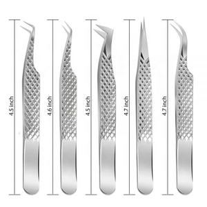 ชุดแหนบต่อขนตา5ชิ้นแหนบต่อขนตาแบบมืออาชีพทำจากสเตนเลสสตีลสำหรับเพิ่มความดังและคลาสสิก - Product Image 1