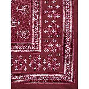 Juego de Sábanas Ajustables de Algodón Borgoña con Motivos Étnicos, 180 Hilos, con Funda de Almohada (BSB1102) - Product Image 4