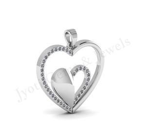 Bijoux fins personnalisés qualité d'exportation 25mm argent Sterling 925 Double coeur Zircon charme Style classique cadeau chrétien pour les femmes - Product Image 6