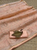 NOUVEAU DESIGN TENDANCE – Saree en Organza de Qualité Supérieure avec Broderie et Sequins, Blouse Bangladesh, Décontracté pour Femme, Toutes Saisons, Modal et Polyester