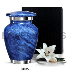 Urna Funeraria Pequeña para Cenizas Humanas, Recuerdo Conmemorativo Unisex, Diseño Decorativo Pequeño (Azul) - Product Image 1