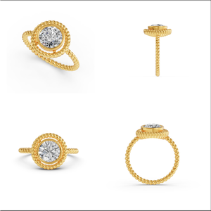 Anillo de bodas de oro sólido de 18 quilates para mujer 1.51Cts VS Clarity EF Color Lab Grown Cut Diamond IGI Certified Jewelry Gift para compromiso - Product Image 2