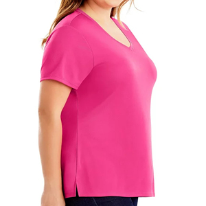 Tendance exclusive T-shirt à manches courtes pour femmes, haut court en coton tricoté, T-shirts de fitness, OEM, fournisseur de t-shirts pour femmes à bas prix - Product Image 6