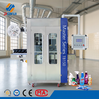 Machine d'étiquetage automatique de manchons thermorétractables pour bouteilles / Applicateur de manchons thermorétractables avec tunnel vapeur