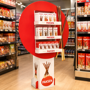 Groothandelsdisplayrek van golfkarton voor verpakte knapperige koekjes, snack- en levensmiddelenwinkelrek - Product Image 2