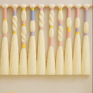 Tapices de Pared de Macramé con Bolas de Cuerda Multicolores, Arte Decorativo para el Hogar, Decoración de Pared Interior de Lujo para Sala de Estar - Product Image 1