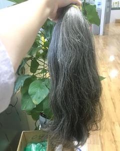 100% Extensiones de cabello humano Remy de alta calidad Gris natural Sin procesar para blanquear - Product Image 2