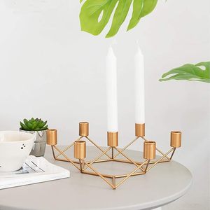 Mejor diseño vela olla alto acabado oro Metal en hierro vela molde alta calidad hecho a mano elegante candelabro titular - Product Image 5