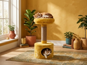 Casa para Gatos Fiona Sunny Lounge con Encanto Dorado - Product Image 4
