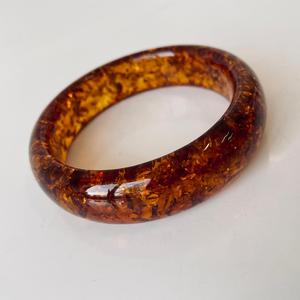 Bracelet en ambre naturel cognac, 64 mm, bracelet en ambre fait main, bracelet en ambre cognac de forme circulaire, lisse et poli - Product Image 3