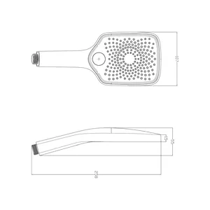 HERA Rainshower System with Single-lever Shower Mixer <b>Set</b> 8303 Gun Metal <b>Square</b> Rain Shower Head - Product Image 4