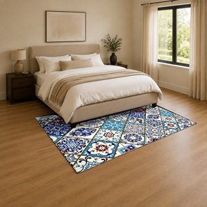 Tapis de salon en chenille gris argenté moderne abstrait imprimé numériquement, lavable en machine, antidérapant, vente en gros RUGS DEPOT LXDP-0326 - Product Image 3