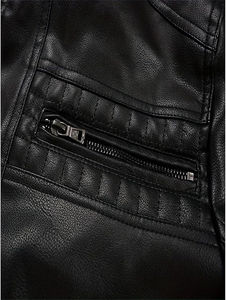 Nouvelle veste en similicuir pour hommes vestes de motard de moto veste en cuir véritable coupe-vent imperméable avec capuche amovible - Product Image 4