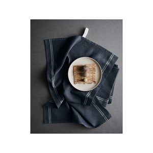 Toallas de cocina sostenibles de alta calidad gris oscuro Drift algodón orgánico OEKO TEX certificado Golf Stripe Rapid Dry Soft Touch - Product Image 4