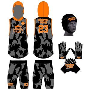 Ensemble de compression pour football américain 7 contre 7 |   Uniforme d'équipe personnalisé de style américain avec tissu respirant, à séchage rapide et évacuant l'humidité - Product Image 1