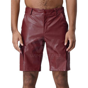 Pantalones cortos de cuero de alta calidad superventas a la venta, ropa informal hecha a medida, pantalones cortos de cuero para hombre para Uso en adultos - Product Image 1