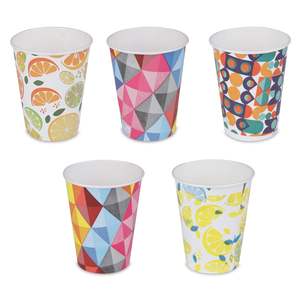 Crayon imprimé tasse écologique verres jetables tasses à boire Cocktail boisson froide jus eau fête gobelets en papier - Product Image 3