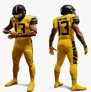 Uniformes de football américain personnalisés imprimés par sublimation, qualité professionnelle, respirants, séchage rapide, coton spandex, taille XL - Product Image 2