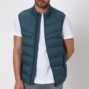 Venta al por mayor de los hombres sin mangas Puffer chaleco abajo chaqueta de MATERIAL PERSONALIZADO chaquetas de invierno prendas de vestir exteriores ligero transpirable cálido abrigo - Product Image 1