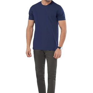 Nueva llegada camisetas lisas personalizadas para hombres cuello redondo y ajuste de gran tamaño 100% algodón/poliéster Camiseta de manga corta para hombres - Product Image 2