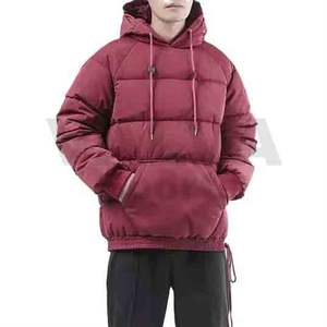 Chaqueta de burbuja de hombre elegante de calle alta personalizada diseño de logotipo frontal de invierno con cuello levantado de lona transpirable de gran tamaño - Product Image 1