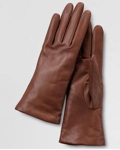 ถุงมือหนังสีน้ำตาลใส่ได้ทั้งชายและหญิงมีซิปปิดบุหนังแท้และตกแต่งด้วยโซ่กระเป๋าถือหมอนลวดลาย - Product Image 1