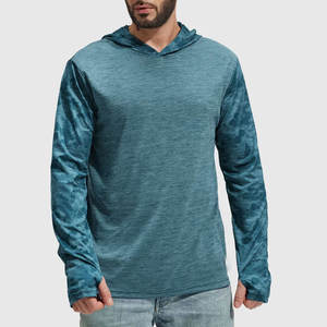 <b>Men</b> Long Sleeve UV Sun Protection Outdoor Hooded Shirt Hiking Athletic Active Hoodie with Thumb Holes - Product Image 6