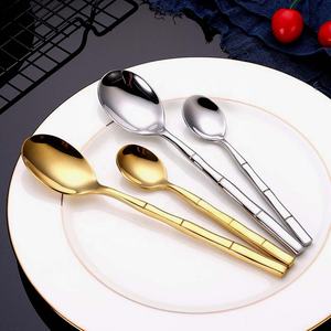 Silver Rose Gold Mirror Polished Cutlery Set New Design Wedding Party Gift Vintage Long <b>Flatware</b> with Handmade Brass Handle - Product Image 3