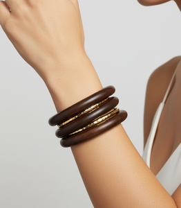 Handmade Natural Wood Bangle <b>Set</b> | Classic Style Party Bangles & <b>Bracelets</b> | Wholesale Customizable - Product Image 2