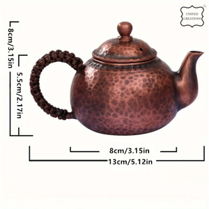 2025 Antique Pure Copper Tea Pot Handmade Carved Metal Boiling Water <b>Kettle</b> Brass Tea Set for Tea - Product Image 2