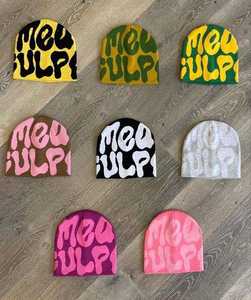 Venta al por mayor Unisex All Over Print Winter Hat Cap Custom Logo Acrylic Knitted Cuffed Beanie Sombreros en varios colores - Product Image 5