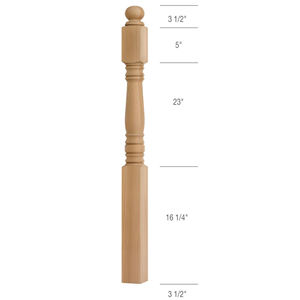 Poteau de départ élégant en érable 4500 pièces d'escalier durables entièrement poncées prêtes à teindre Personnalisable OEM ODM Escalier EFS Matériau en bois - Product Image 5