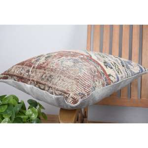 Luxury Rustic 18x18 Inch Beige Kilim Wool Pillow Vintage <b>Fluffy</b> Print Pattern for <b>Bedding</b> Woven Technique for Christmas - Product Image 5