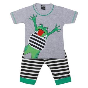 <b>Boys</b> Half Sleeves 2 Pcs <b>Suit</b> - <b>Grey</b> - Product Image 3