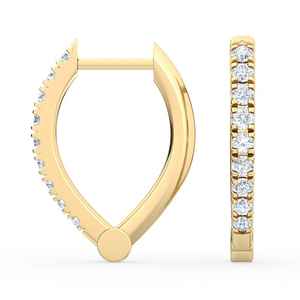 Pendientes de Aro Clásicos de Oro Amarillo Macizo de 14K con Diamante Moissanita de Corte Redondo para Regalo de Compromiso, Joyería para Mujer - Product Image 5