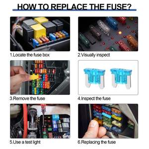 Kit de 180 Fusibles de Aleación para Automóviles con Indicador de CC, Repuesto con Baja Capacidad de Ruptura, Tamaños Estándar y Mini, Herramienta Extractora - Product Image 6