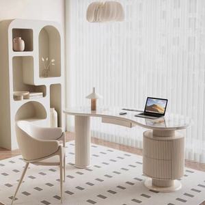 ML Modern Ergonomic Executive CEO <b>Desk</b> Drawer Storage Multi-Functional Durable Wood Ceramic/Glass Surface Home Office Furniture - Product Image 3