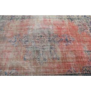 Alfombra Vintage Grande de Lana Ecológica de 6,4x9 pies (195x273 cm) Alfombra Turca Roja con Parches y Base de Látex - Product Image 5