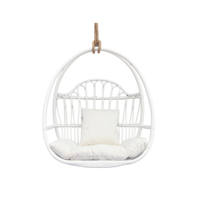 Fauteuil suspendu en rotin en forme d'œuf moderne avec support, chaise suspendue en osier pour patio extérieur, balcon, chambre ou salon
