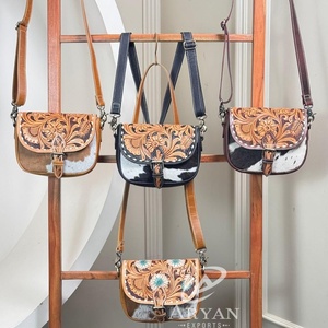 New High Quality Design Fashion Luxury Hand Tooled Leather Single Shoulder <b>Crossbody</b> <b>Bag</b> for Women Saddle <b>Bag</b> Messenger Handbags - Product Image 1