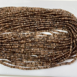 Andalucita facetada Rondelle forma marrón cuentas fina calidad al por mayor para joyería - Product Image 2
