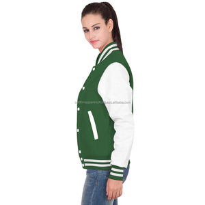 Veste universitaire en coton respirant matelassé doux et confortable Streetwear à la mode pour femmes avec broderie et finition teinte - Product Image 2