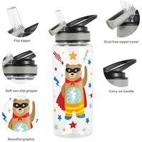 Botella bonita sin BPA con termo de dibujos animados de paja botella de agua para niños botellas de agua aisladas de acero inoxidable para niños