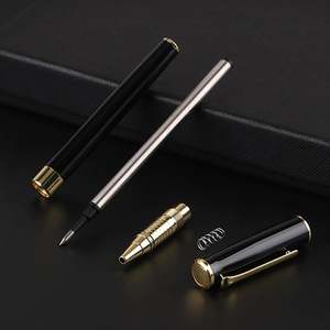 Nouveauté - Stylo à encre gel noir en métal avec logo personnalisé - Product Image 4